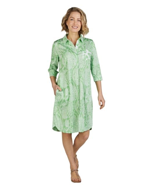 White Label Green Blusenkleid mit Paisley-Muster
