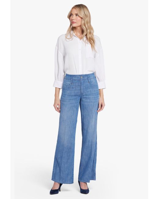 NYDJ Blue Loose-fit-Jeans Teresa Wide Leg Schlankmachende Passform
