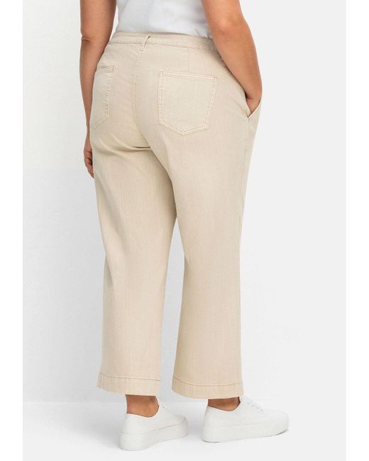 Sheego Natural Culotte Große Größen aus weichem Twill, knöchellang