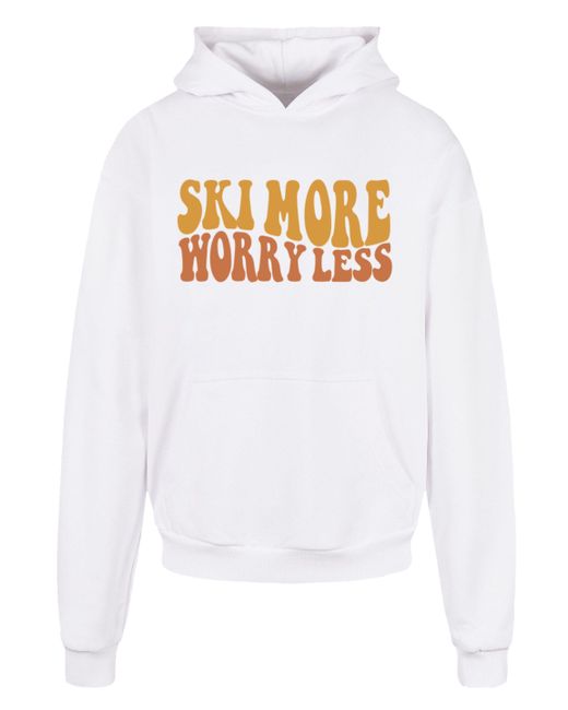 F4NT4STIC Kapuzenpullover Ski More Worry Less Premium Qualität in White für Herren