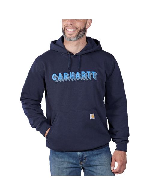 Carhartt Hoodie Kapuzenpullover Rain Defender Logo Graphic in Blue für Herren