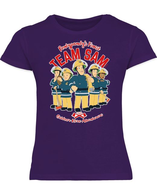 Shirtracer T-Shirt Team Feuerwehrmann Sam Mädchen in Purple für Herren