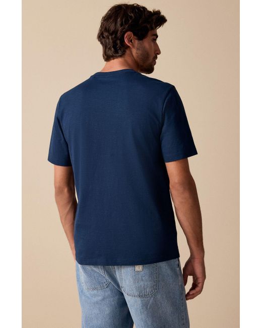 Next Kurzärmeliges Slub T-Shirt aus 100 % Baumwolle (1-tlg) in Blue für Herren