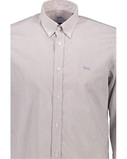Harmont & Blaine Langarmhemd Weißes -Langarmshirt: Regular Fit, Button-Down-Kragen in Gray für Herren