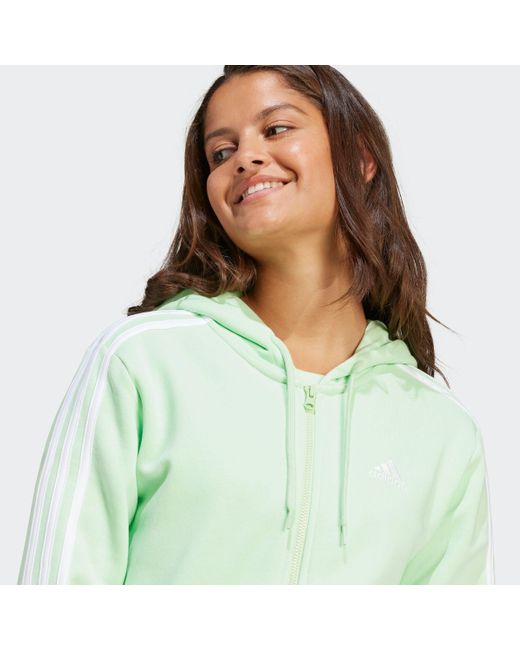 Adidas Green Kapuzensweatshirt ESSENTIALS 3STREIFEN KAPUZENJACKE