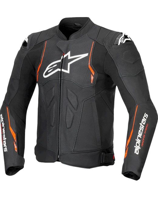 Alpinestars Motorradjacke Dusk Airflow perforierte Motorrad Lederjacke in Black für Herren