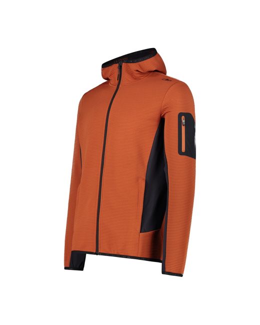 CMP Langarmshirt MAN JACKET FIX HOOD RUGGINE in Orange für Herren