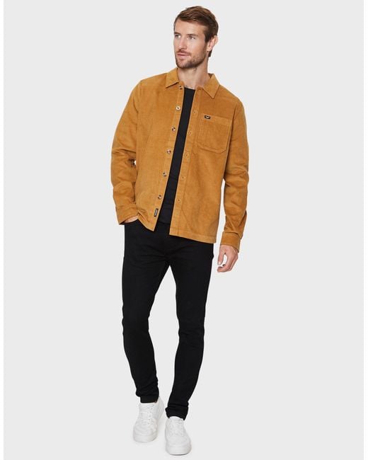 Threadbare Langarmhemd Cord Iron (1-tlg) aus Kordstoff in Brown für Herren