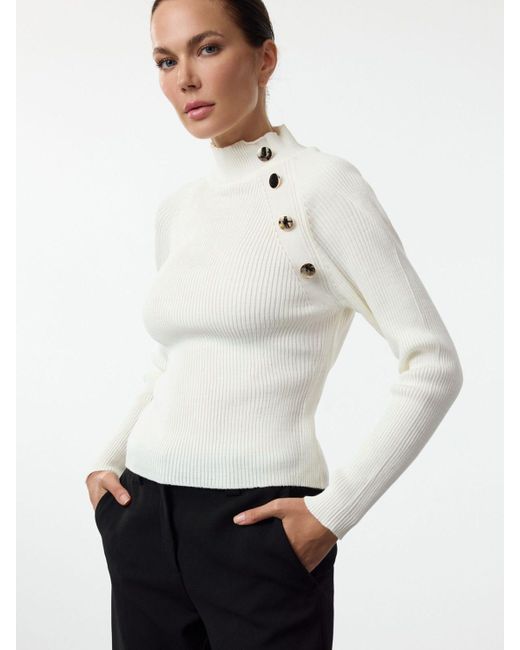 Trendyol White Strickpullover (1-tlg) Plain/ohne Details