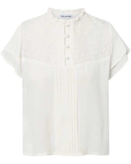Felicitas White Trachtenbluse Halbarm-Bluse Babs