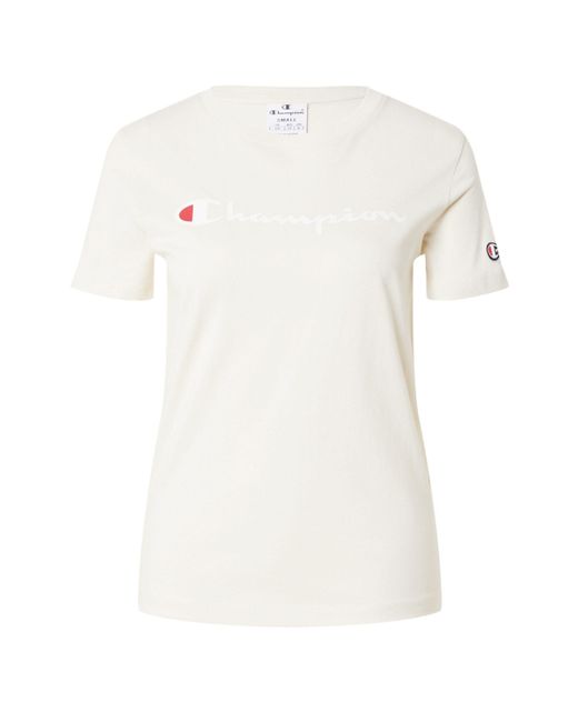 Champion White T-Shirt (1-tlg) Plain/ohne Details
