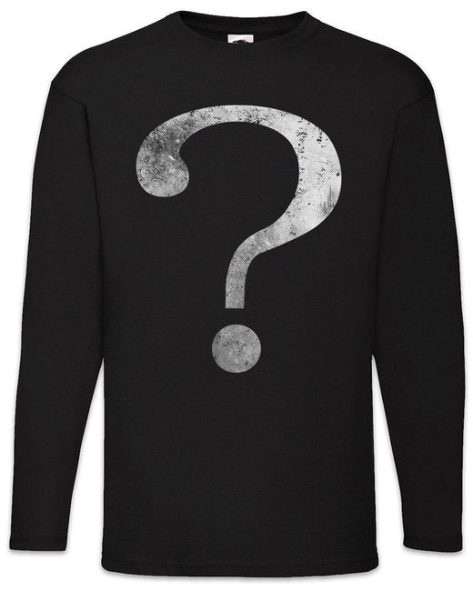 Urban Backwoods Langarmshirt Questionmark Langarm T-Shirt Lehrer Fun Teacher Professor Nerd Geek in Black für Herren