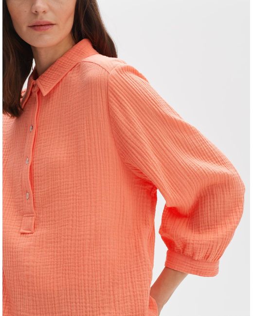 Opus Orange Kurzarmbluse Hemdbluse Fukida gerader Schnitt