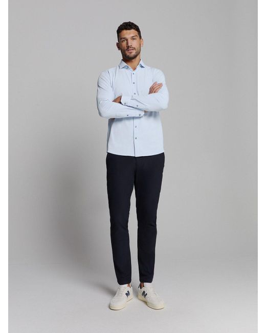 No Excess Langarmhemd Jersey-reisehemd in White für Herren