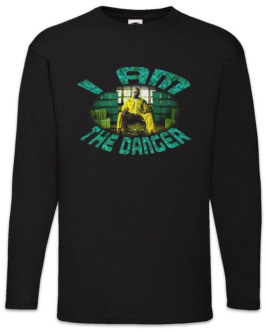 Urban Backwoods Langarmshirt I Am Danger Langarm T-Shirt Walter Breaking White Ehrmantraut Bad in Black für Herren