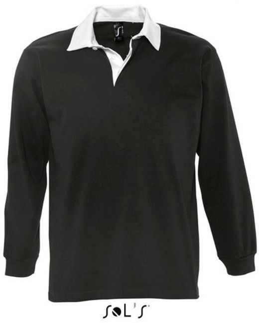 Sol's Langarm-Poloshirt Rugbyshirt Pack in Black für Herren