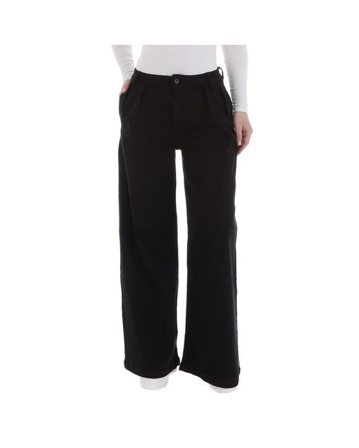 Ital-Design Black Weite Freizeit (89550901) Used-Look Stretch High Waist Jeans in Schwarz