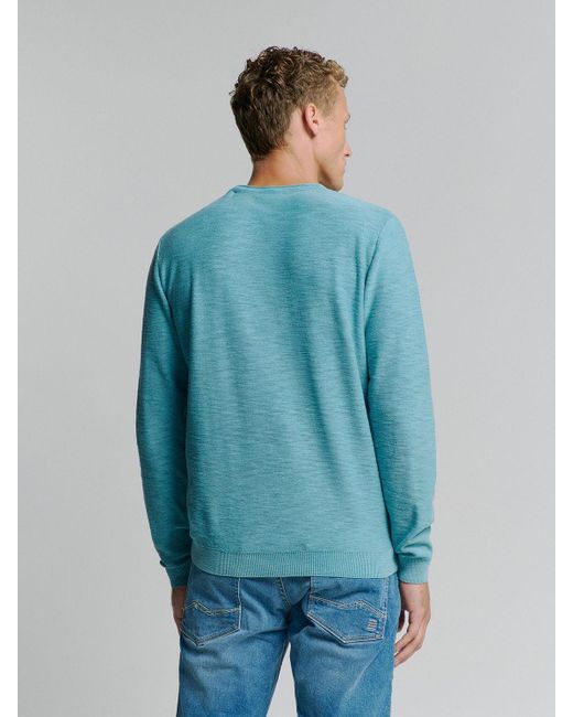 No Excess Rundhalspullover Pullover mit Rundhalsausschnitt in Blue für Herren