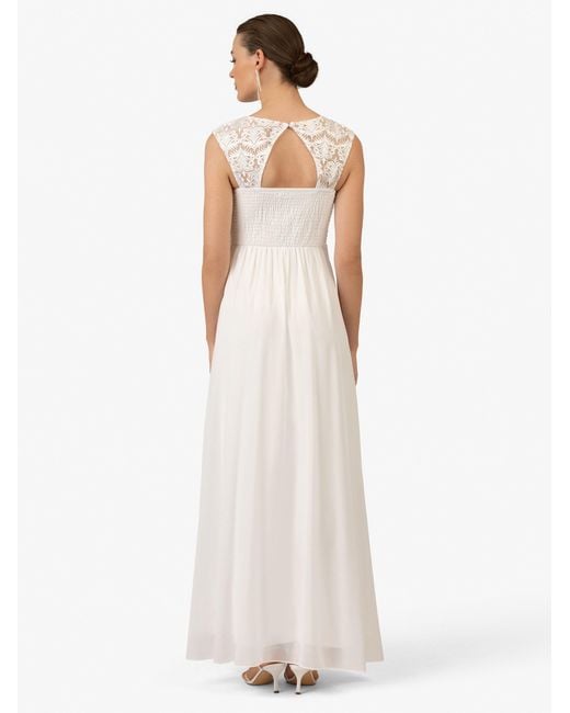 Kraimod White Abendkleid aus hochwertigem Polyester Material mit Rundhalsausschnitt