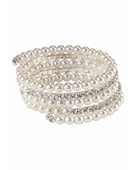 Firetti White Armspirale festlich, Glasstein