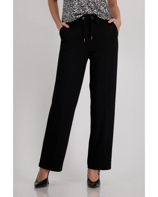 Monari Black 2-in-1-Hose Jogger mit Bindeband schwarz