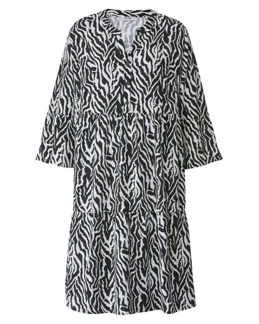 Angel of Style Gray Sommerkleid Kleid A-Line Animal-Muster Tunika-Ausschnitt