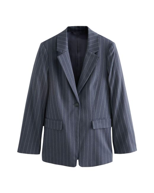 Next Blue Jackenblazer Einreihiger Blazer mit Nadelstreifen (1-tlg)