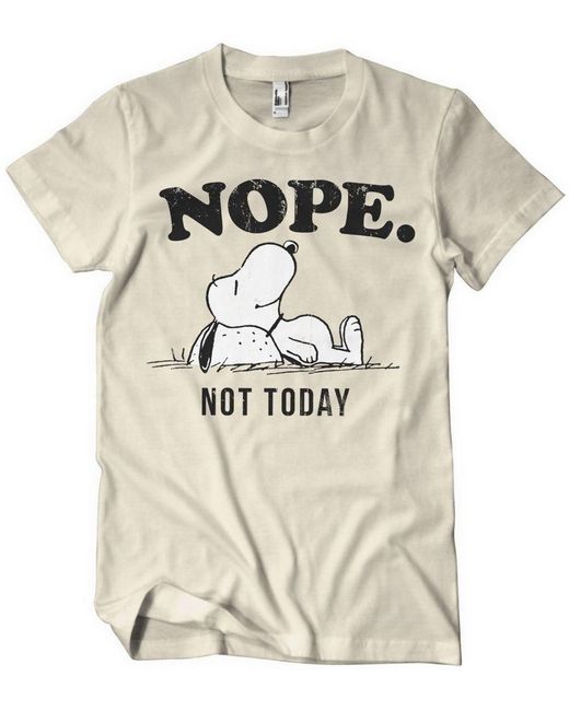 PEANUTS Worldwide LLC Nope Not Today T-Shirt in Green für Herren