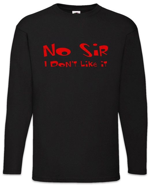 Urban Backwoods Langarmshirt No Sir I Don' Like It Langarm T-Shirt Cartoon Mr. Ren & Pferd in Black für Herren