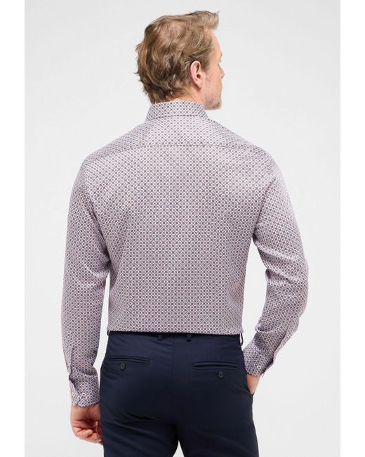 Eterna Langarmhemd MODERN FIT EASY IRON (bügelleicht) in Purple für Herren
