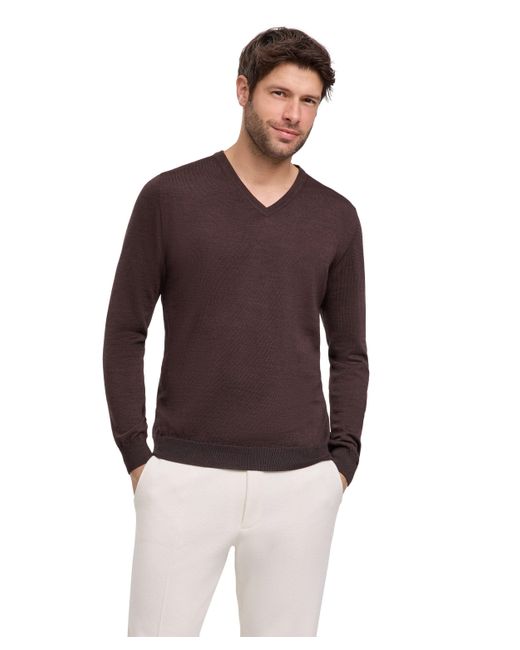 Falke Strickpullover (1-tlg) aus reiner, extrafeiner Merinowolle in Purple für Herren