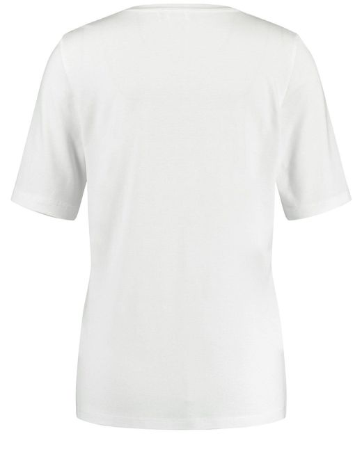 Gerry Weber White Kurzarmshirt Nachhaltiges T-Shirt mit Frontprint