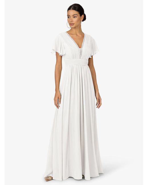 Kraimod White Abendkleid aus hochwertigem Material mit V-Ausschnitt