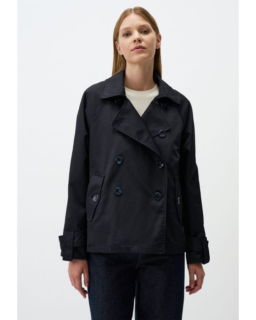 Jimmy Key Black Jacke Kragen Kurzer Trenchcoat