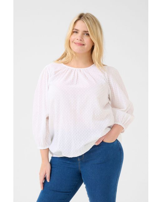 Kaffe White Langarmbluse Langarm-Bluse KCrory Große Größen
