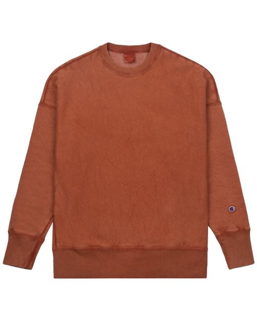 Champion Sweatshirt Garment Dye Crewneck 216488 in Brown für Herren