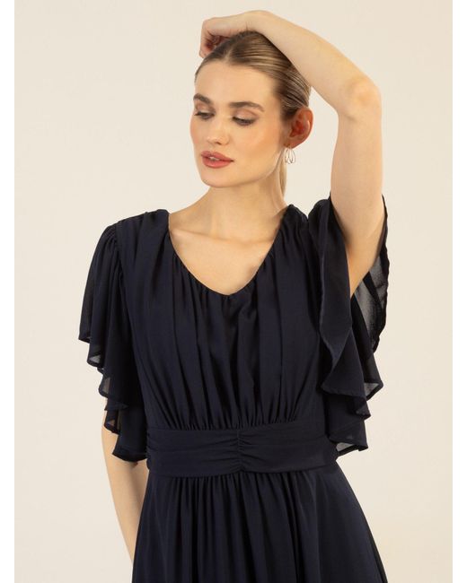 Apart Blue Abendkleid aufwendig gearbeitet mit drappierten Einsätzen
