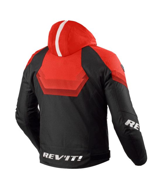 Revit Motorradjacke Quantum 3 H2O Textiljacke Schwarz / Rot in Black für Herren