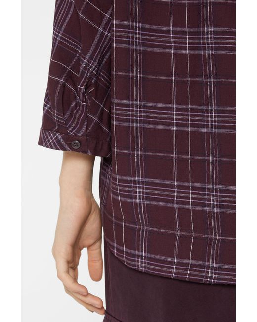 SENSES.THE LABEL Purple Kurzarmbluse mit Baumwolle