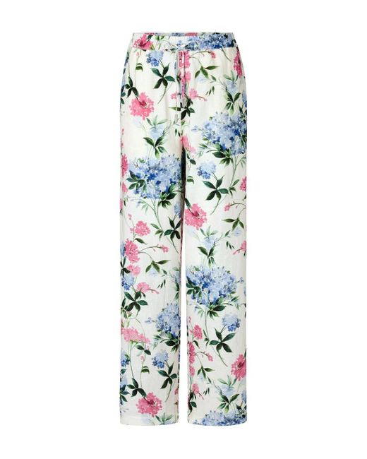 Rich & Royal White Stoffhose printed linen pants sustainable