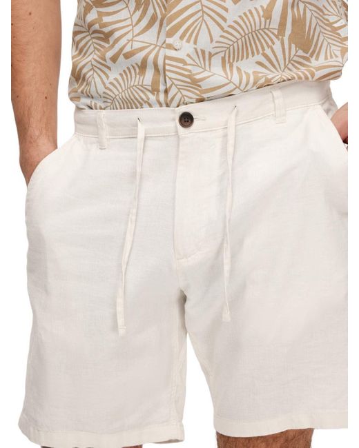 SELECTED Shorts SLHREGULAR-BRODY LINEN mit Stretch in White für Herren