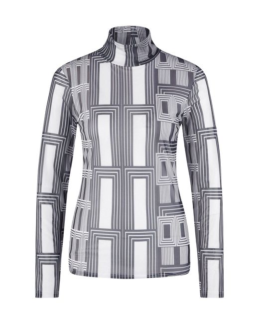 MARC AUREL Blue Langarmshirt mit Art Déco Print