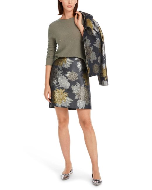 Marc Cain Green Strickpullover Wollpullover mit Pailletten