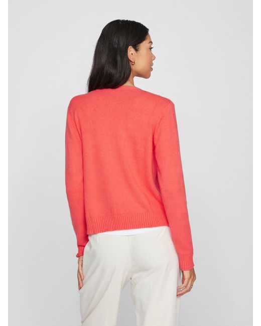 Vila Pink Kurzer Feinstrick Weiche Strickjacke VIRIL SHORT L/S KNIT CARDIGAN-NOOS