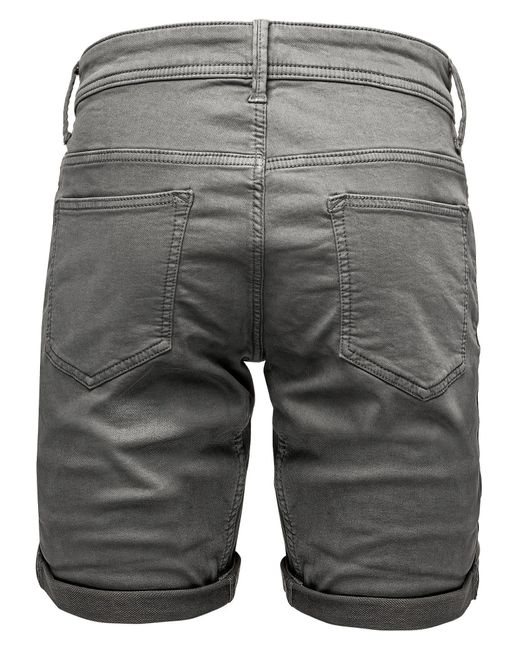 Amaci&Sons CHEVIOT Jeansshorts Bermuda Jeans Short Hose Regular Fit in Gray für Herren