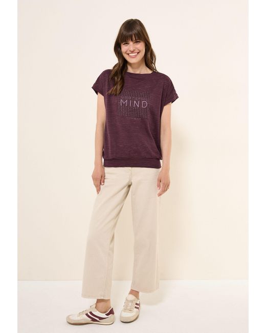 Cecil Purple T-Shirt mit U-Boot-Ausschnitt