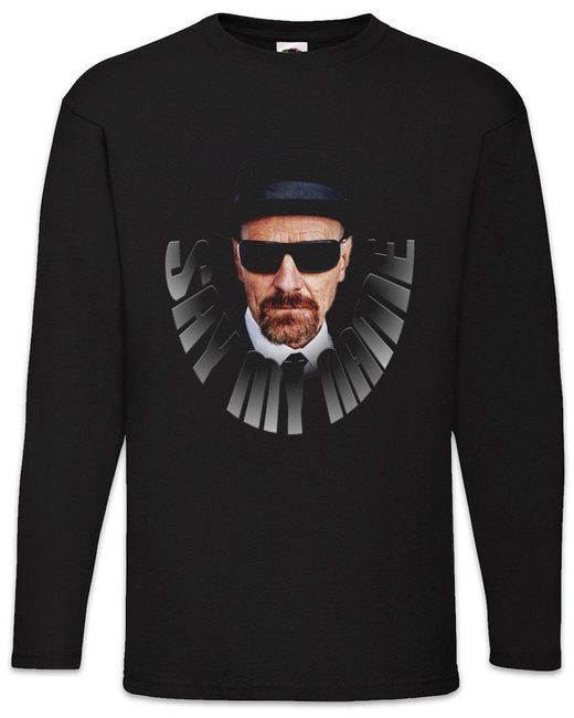 Urban Backwoods Langarmshirt Walt Say My Name Langarm T-Shirt Walter Breaking White Ehrmantraut Bad in Black für Herren