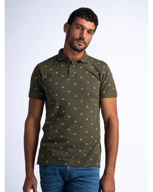 Petrol Industries Poloshirt mit All-over Muster Biloxi Beach in Green für Herren