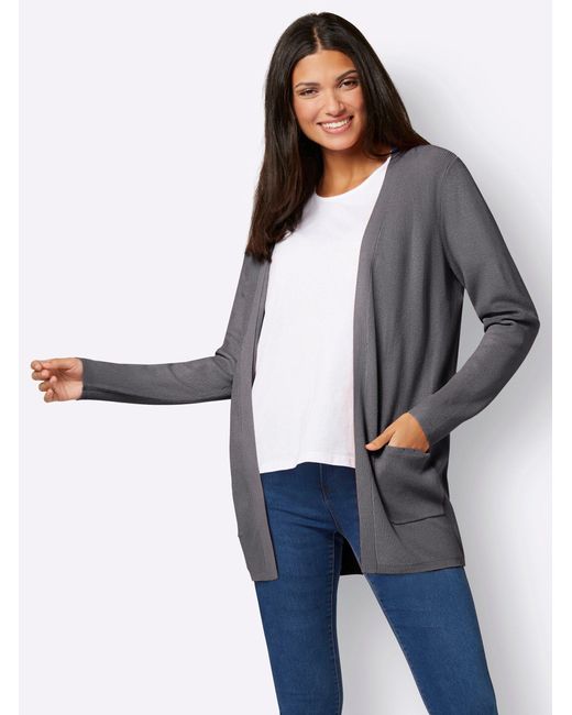 Sieh an! Blue Strickjacke Longstrickjacke