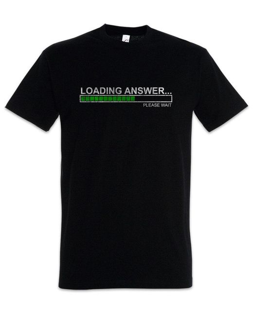 Urban Backwoods Print-Shirt Loading Answer T-Shirt Fun Binary Code Binär World Informatiker in Black für Herren